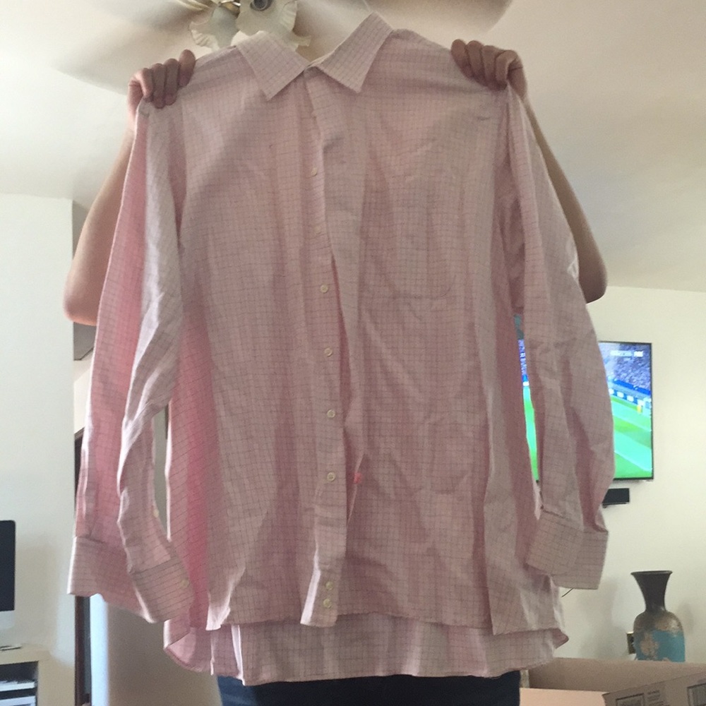 Pink with grey boxes dress shirt